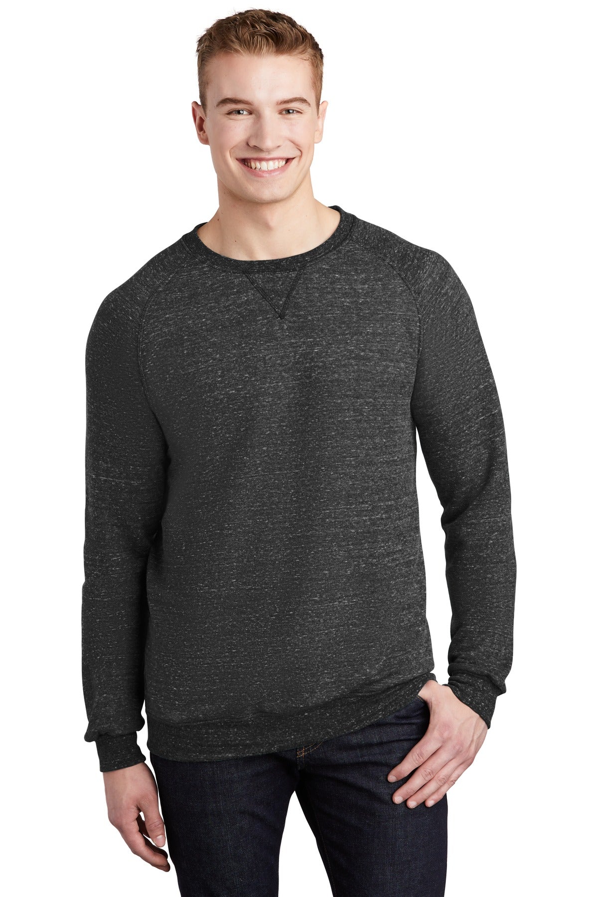 Next LevelJERZEES ® Snow Heather French Terry Raglan Crew 91M