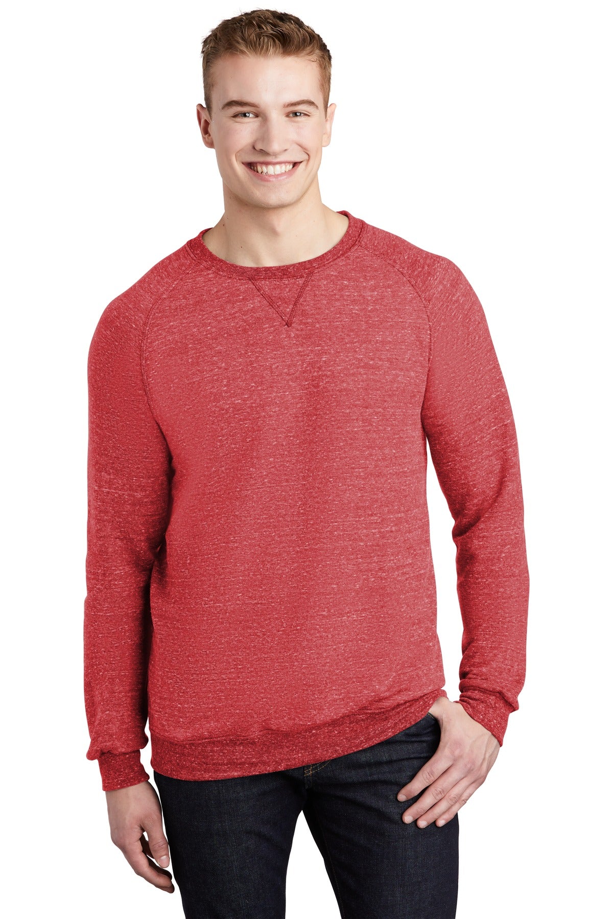 Next LevelJERZEES ® Snow Heather French Terry Raglan Crew 91M