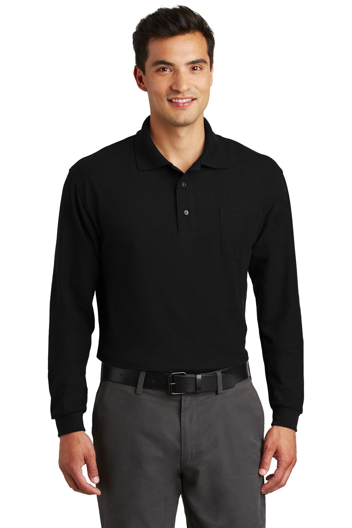 Morgan Horse AssociationPort Authority® Long Sleeve Silk Touch™ Polo with Pocket. K500LSP