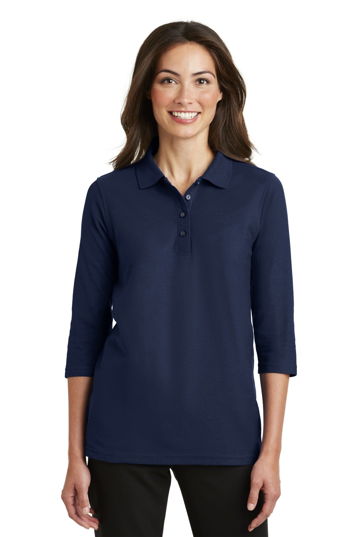 CCI ApparelPort Authority® Ladies Silk Touch™ 3/4-Sleeve Polo. L562