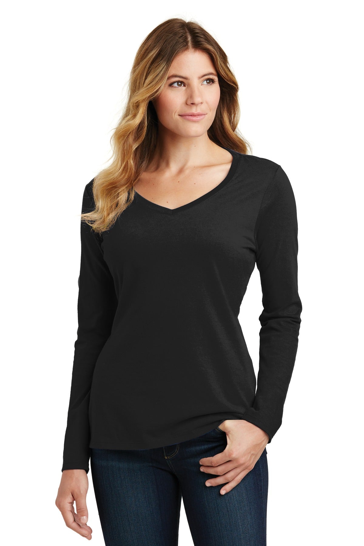 West Side Corvette ClubPort & Company® Ladies Long Sleeve Fan Favorite V-Neck Tee. LPC450VLS