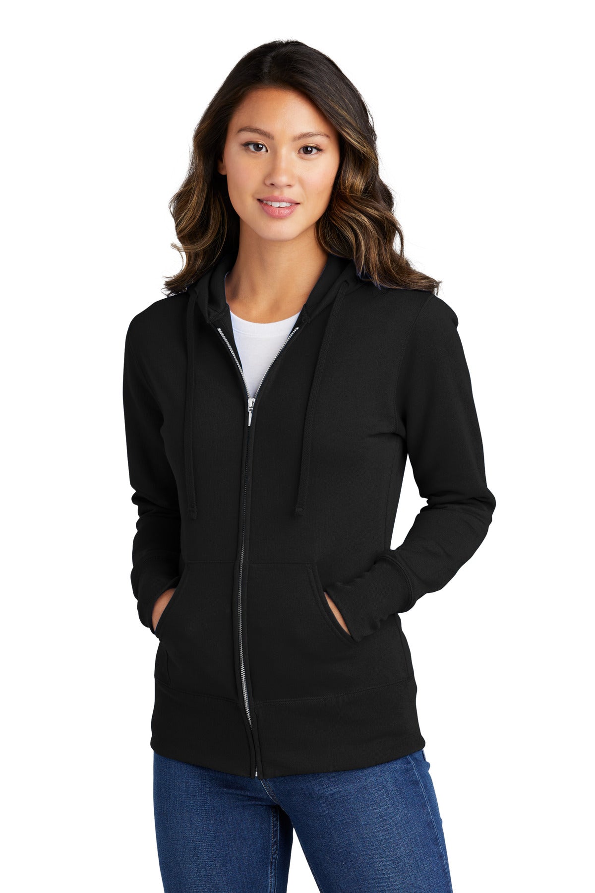 CCI ApparelPort & Company® Ladies Core Fleece Full-Zip Hooded Sweatshirt. LPC78ZH