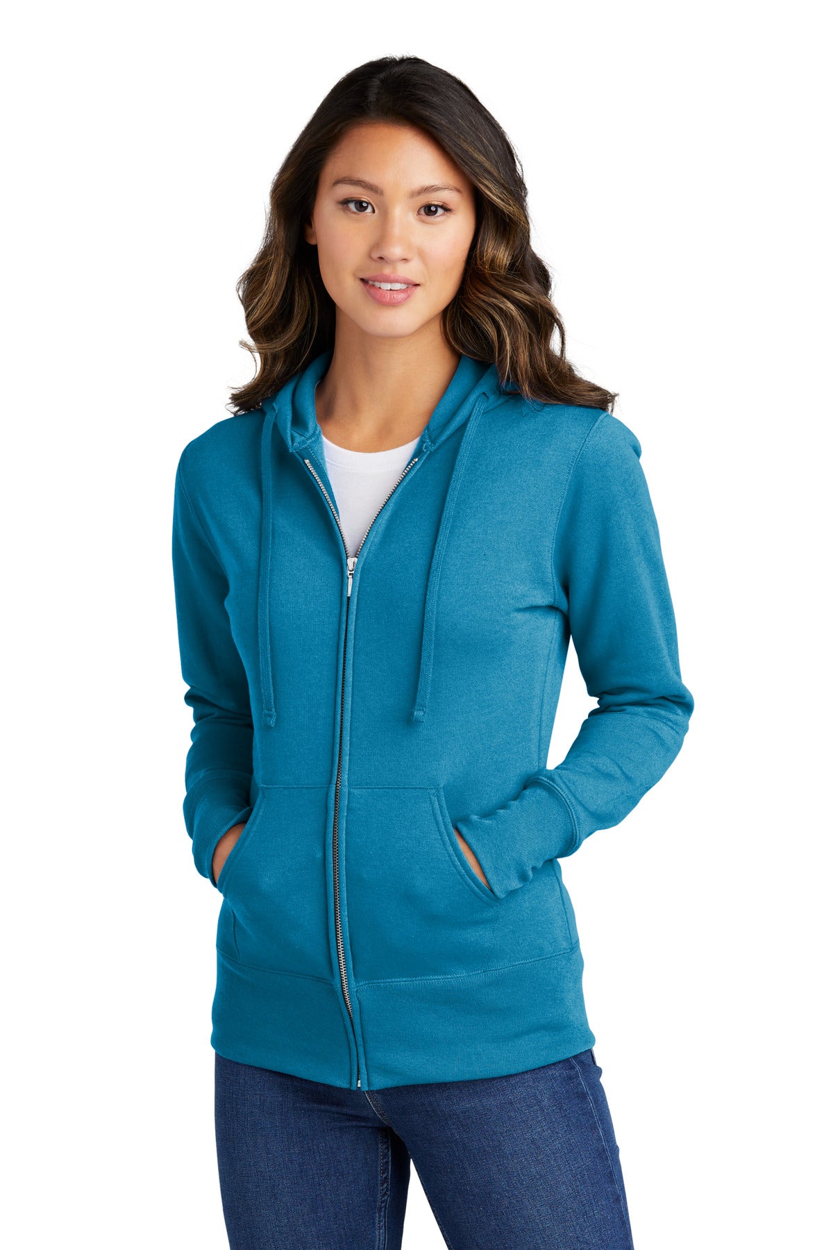 CCI ApparelPort & Company® Ladies Core Fleece Full-Zip Hooded Sweatshirt. LPC78ZH