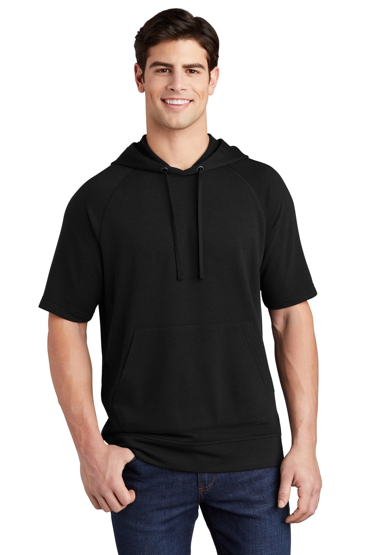 Next LevelSport-Tek ® PosiCharge ® Tri-Blend Wicking Fleece Short Sleeve Hooded Pullover ST297
