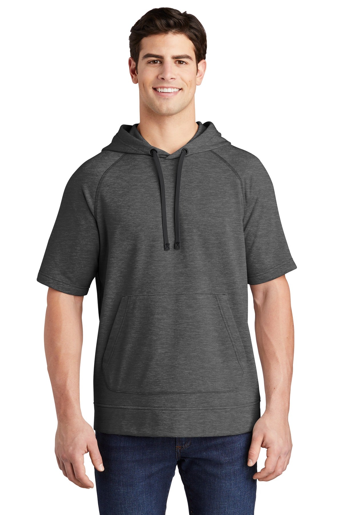 Next LevelSport-Tek ® PosiCharge ® Tri-Blend Wicking Fleece Short Sleeve Hooded Pullover ST297