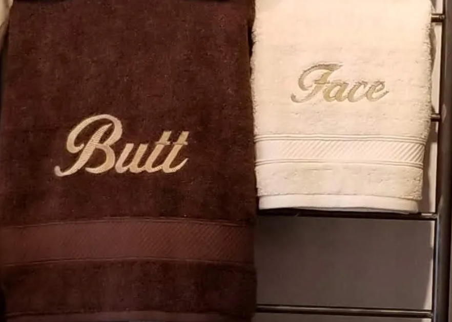 KSH Design Studio Embroidered Towels - Butt/Face