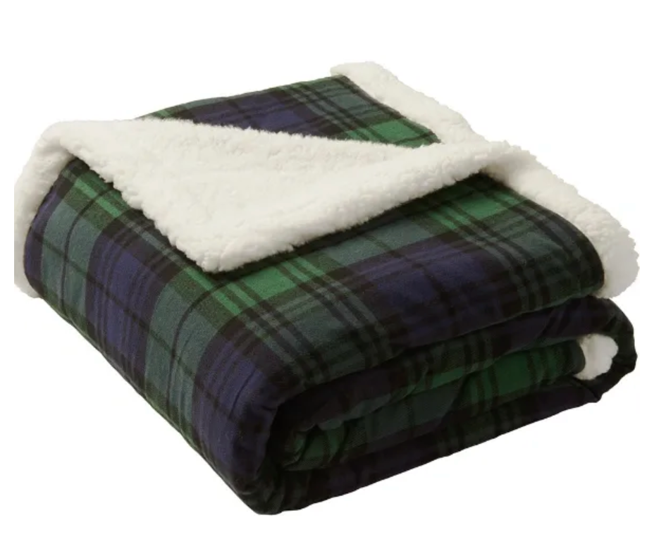 KSH Design Studio Flannel Sherpa Blanket