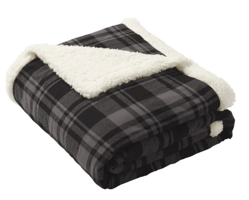 KSH Design Studio Flannel Sherpa Blanket