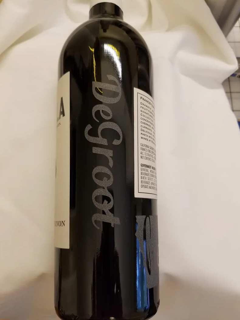 KSH Design Studio Etched Wine Bottle (Not Including Wine)