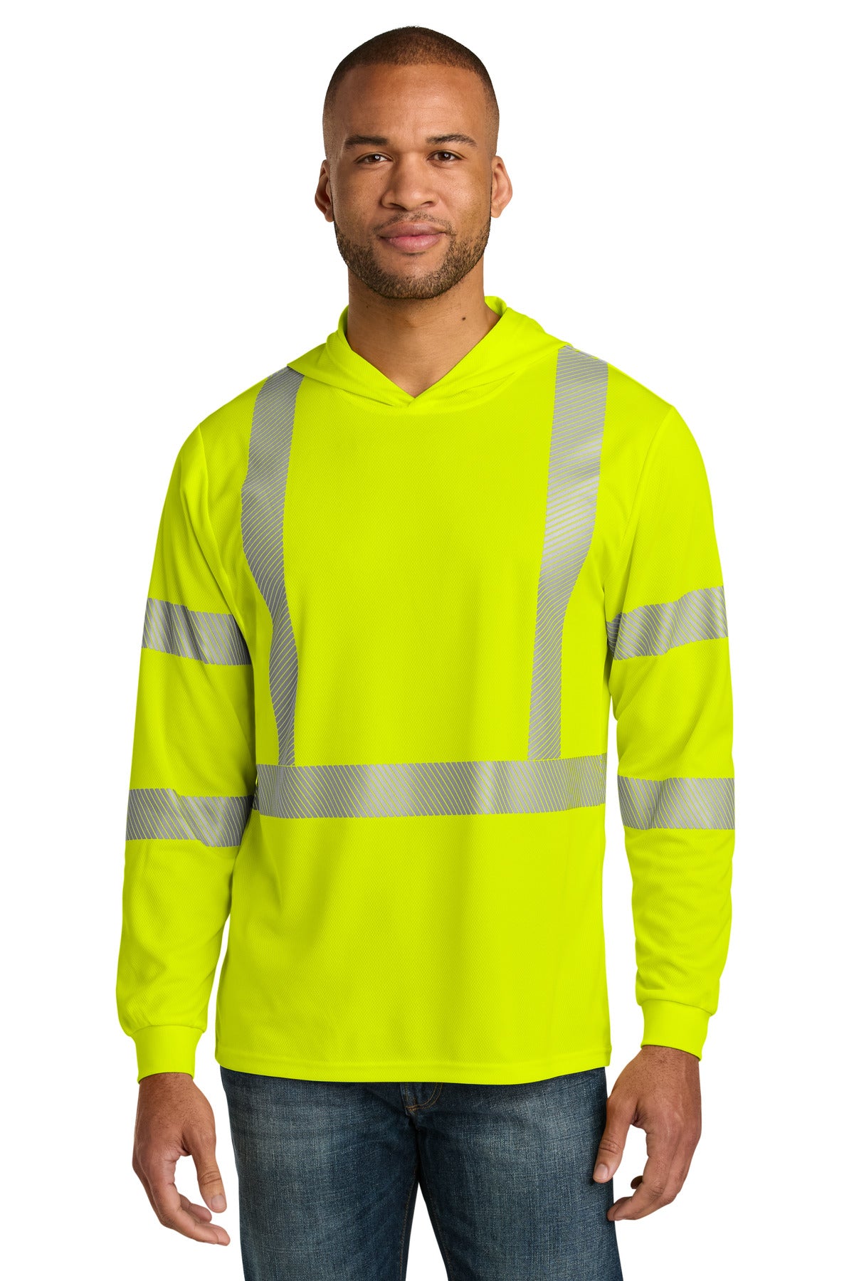 Cramer CornerStone® ANSI 107 Class 3 Long Sleeve Segmented Tape Hooded Tee CS208