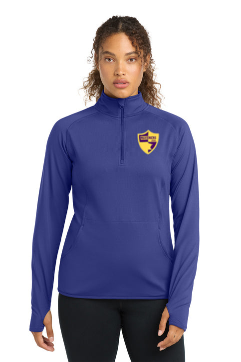 Mavericks Sport-Tek ®  Women's Sport-Wick ®  Stretch 1/4-Zip Pullover. LST850