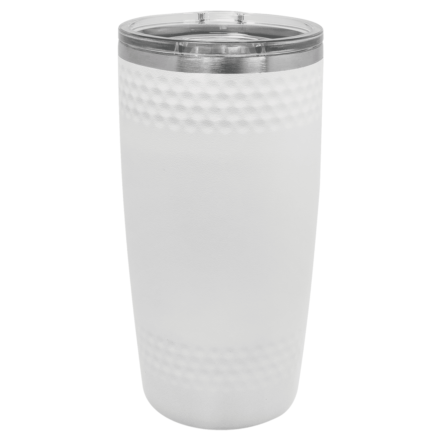 HBADistrict ® Polar Camel 20 oz. White Golf Tumbler - Smooth Center with Dimples and Slider Lid
