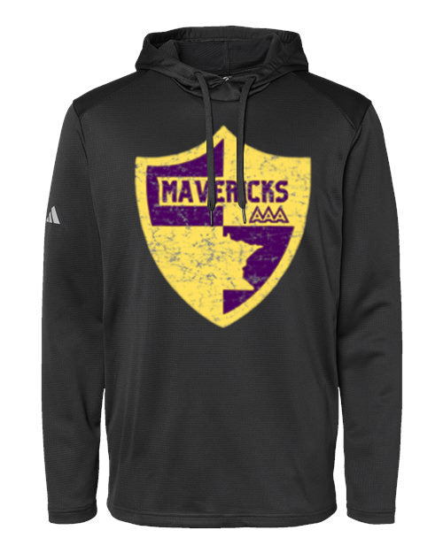 Mavericks Men's Textured Mixed Media Midweight Hooded Sweatshirt - A530