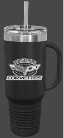 West Side Corvette Club “NEW” 40oz Travel Mug with Straw