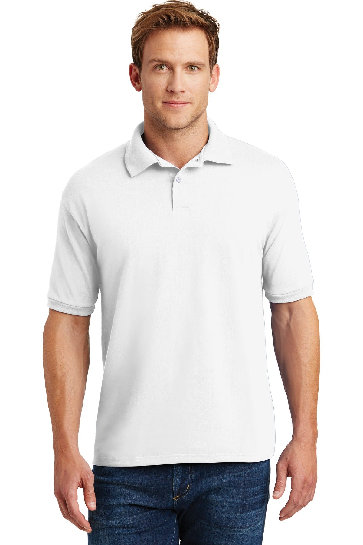 Hanes® EcoSmart® - 5.2-Ounce Jersey Knit Sport Shirt. 054X