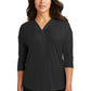 515 TherapyPort Authority® Ladies Concept 3/4-Sleeve Soft Split Neck Top. LK5433