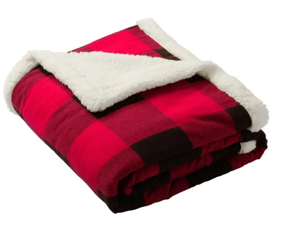 KSH Design Studio Flannel Sherpa Blanket