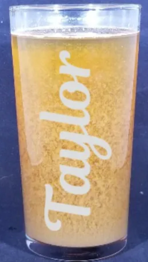 KSH Design Studio Etched Beer Glass with Design Choice