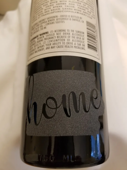 KSH Design Studio Etched Wine Bottle (Not Including Wine)
