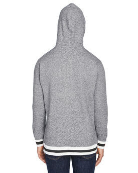 ja8701 - J America Adult Peppered Fleece Lapover Hooded Sweatshirt