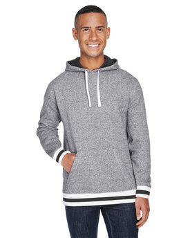 ja8701 - J America Adult Peppered Fleece Lapover Hooded Sweatshirt